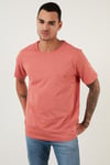 Pamuklu Bisiklet Yaka Basic Erkek T Shirt 59020001 KİREMİT