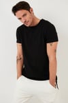 Pamuklu Bisiklet Yaka Basic Erkek T Shirt 59020001 SİYAH
