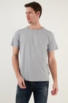 Pamuklu Bisiklet Yaka Basic Erkek T Shirt 59020001 AÇIK GRİ