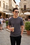 Pamuklu Bisiklet Yaka Basic Erkek T Shirt 59020001 ANTRASİT