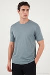 Pamuklu Bisiklet Yaka Basic Erkek T Shirt 59020001 AÇIK MAVİ