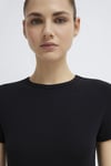 Pamuklu Bisiklet Yaka Basic Kadın T Shirt 1613081-900 SİYAH