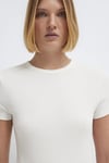 Pamuklu Bisiklet Yaka Basic Kadın T Shirt 1613081-70057 EKRU