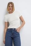 Pamuklu Bisiklet Yaka Basic Kadın T Shirt 1613081-70057 EKRU