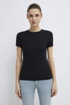 Pamuklu Bisiklet Yaka Basic Kadın T Shirt 1613081-900 SİYAH