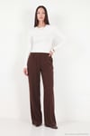 Pamuklu Bisiklet Yaka Crop Kadın Bluz 5867060 EKRU
