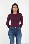 Pamuklu Bisiklet Yaka Crop Kadın Bluz 5867060 MÜRDÜM