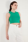 Pamuklu Bisiklet Yaka Dar Kesim Crop Kadın Atlet 5865259 BENETTON