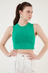 Pamuklu Bisiklet Yaka Dar Kesim Crop Kadın Atlet 5865259 BENETTON