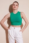 Pamuklu Bisiklet Yaka Dar Kesim Crop Kadın Atlet 5865259 BENETTON