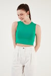 Pamuklu Bisiklet Yaka Dar Kesim Crop Kadın Atlet 5865259 BENETTON