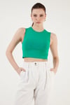 Pamuklu Bisiklet Yaka Dar Kesim Crop Kadın Atlet 5865259 BENETTON
