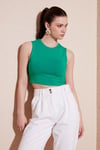 Pamuklu Bisiklet Yaka Dar Kesim Crop Kadın Atlet 5865259 BENETTON