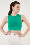 Pamuklu Bisiklet Yaka Dar Kesim Crop Kadın Atlet 5865259 BENETTON