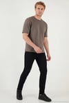 Pamuklu Bisiklet Yaka Kısa Kollu Erkek T Shirt 5904114 AÇIK KAHVE