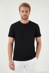 Pamuklu Bisiklet Yaka Kısa Kollu Erkek T Shirt 5904115 SİYAH