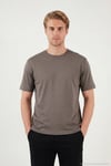 Pamuklu Bisiklet Yaka Kısa Kollu Erkek T Shirt 5904114 AÇIK KAHVE