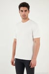 Pamuklu Bisiklet Yaka Kısa Kollu Erkek T Shirt 5904114 EKRU