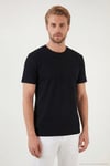 Pamuklu Bisiklet Yaka Kısa Kollu Erkek T Shirt 5904115 SİYAH