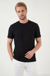 Pamuklu Bisiklet Yaka Kısa Kollu Erkek T Shirt 5904115 SİYAH