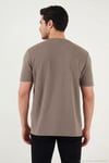 Pamuklu Bisiklet Yaka Kısa Kollu Erkek T Shirt 5904115 KAHVE