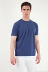 Pamuklu Bisiklet Yaka Kısa Kollu Erkek T Shirt 5904115 İNDİGO