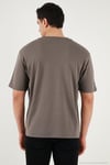 Pamuklu Bisiklet Yaka Kısa Kollu Erkek T Shirt 5904114 AÇIK KAHVE