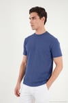 Pamuklu Bisiklet Yaka Kısa Kollu Erkek T Shirt 5904115 İNDİGO
