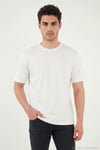 Pamuklu Bisiklet Yaka Kısa Kollu Erkek T Shirt 5904114 EKRU