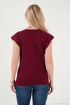Pamuklu Bisiklet Yaka Kolsuz Kadın T Shirt 5864019 BORDO