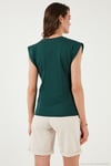 Pamuklu Bisiklet Yaka Kolsuz Kadın T Shirt 5864019 NEFTİ