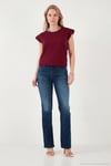 Pamuklu Bisiklet Yaka Kolsuz Kadın T Shirt 5864019 BORDO