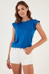 Pamuklu Bisiklet Yaka Kolsuz Kadın T Shirt 5864019 SAKS