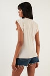 Pamuklu Bisiklet Yaka Kolsuz Kadın T Shirt 5864019 TAŞ