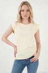 Pamuklu Bisiklet Yaka Kolsuz Kadın T Shirt 5864019 SARI