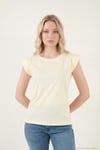 Pamuklu Bisiklet Yaka Kolsuz Kadın T Shirt 5864019 SARI