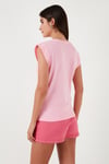 Pamuklu Bisiklet Yaka Kolsuz Kadın T Shirt 5864019 TOZ PEMBE