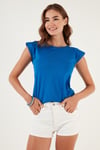 Pamuklu Bisiklet Yaka Kolsuz Kadın T Shirt 5864019 SAKS