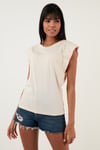 Pamuklu Bisiklet Yaka Kolsuz Kadın T Shirt 5864019 TAŞ
