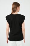 Pamuklu Bisiklet Yaka Kolsuz Kadın T Shirt 5864019 SİYAH
