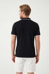 Pamuklu Bisiklet Yaka Kontrast Şeritli Erkek T Shirt 5904034 SİYAH
