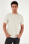 Pamuklu Bisiklet Yaka Kontrast Şeritli Erkek T Shirt 5904034 TAŞ