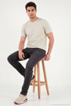 Pamuklu Bisiklet Yaka Kontrast Şeritli Erkek T Shirt 5904034 TAŞ