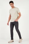 Pamuklu Bisiklet Yaka Kontrast Şeritli Erkek T Shirt 5904034 TAŞ