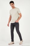 Pamuklu Bisiklet Yaka Kontrast Şeritli Erkek T Shirt 5904034 TAŞ