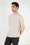 Pamuklu Bisiklet Yaka Kontrast Şeritli Erkek T Shirt 5904034 TAŞ