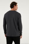 Pamuklu Bisiklet Yaka Normal Kalıp Basic Erkek Sweat 5905073 ANTRASİT