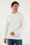 Pamuklu Bisiklet Yaka Normal Kalıp Basic Erkek Sweat 5905073 EKRU