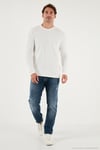 Pamuklu Bisiklet Yaka Normal Kalıp Basic Erkek Sweat 5905073 EKRU