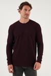 Pamuklu Bisiklet Yaka Normal Kalıp Basic Erkek Sweat 5905073 VİŞNE